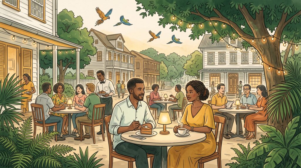 Illustratie bij CY Coffee Paramaribo: koffie, gebak en avondbistro