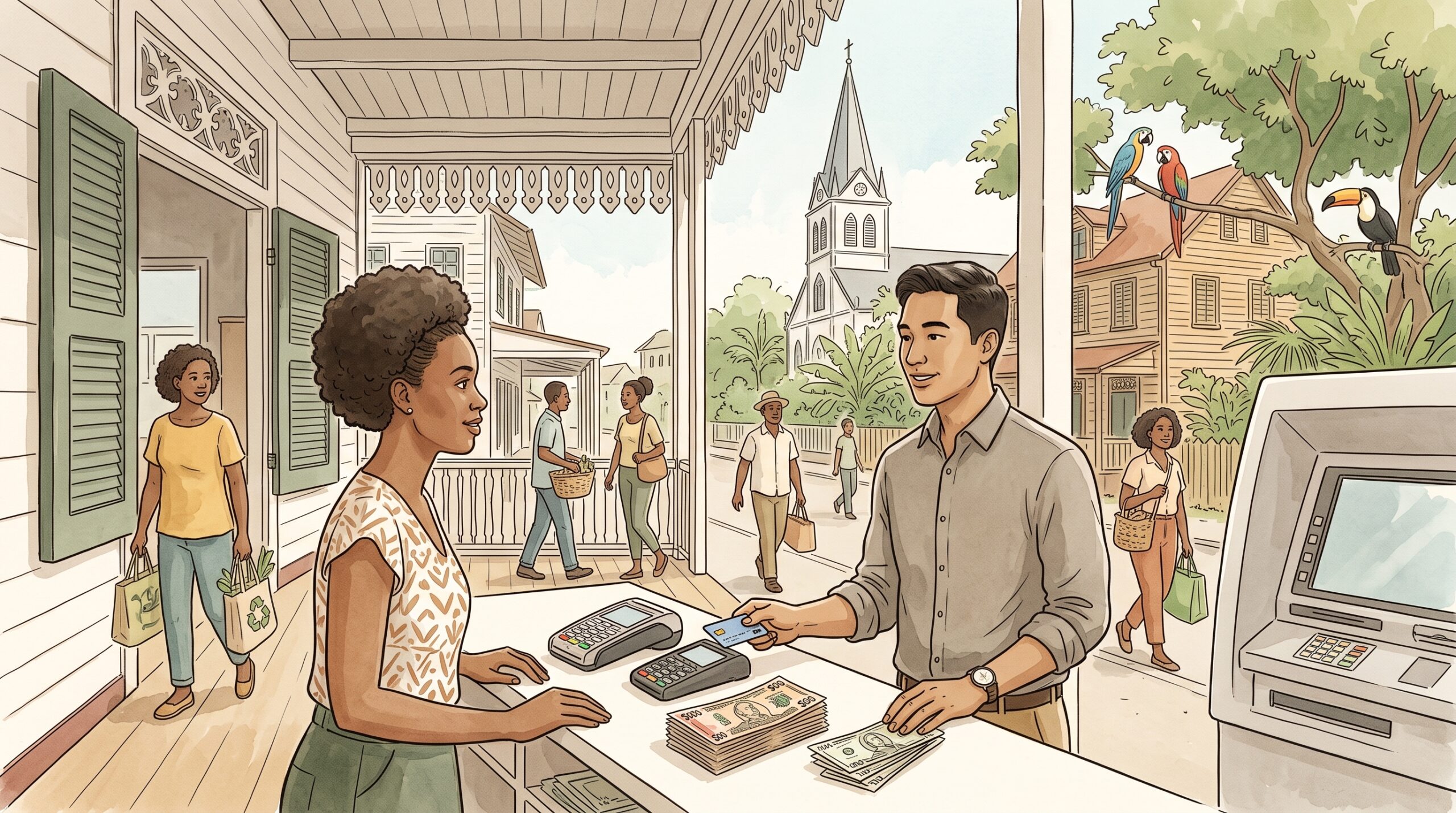 Pinnen in Suriname: geld wisselen en betalen